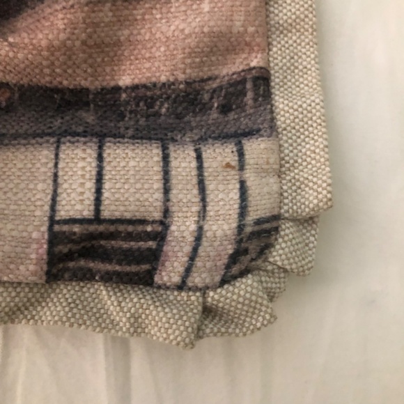 Set of 2 Asian toile linen pillow covers 22" x 22" barkcloth texture chinoiserie - Picture 9 of 9